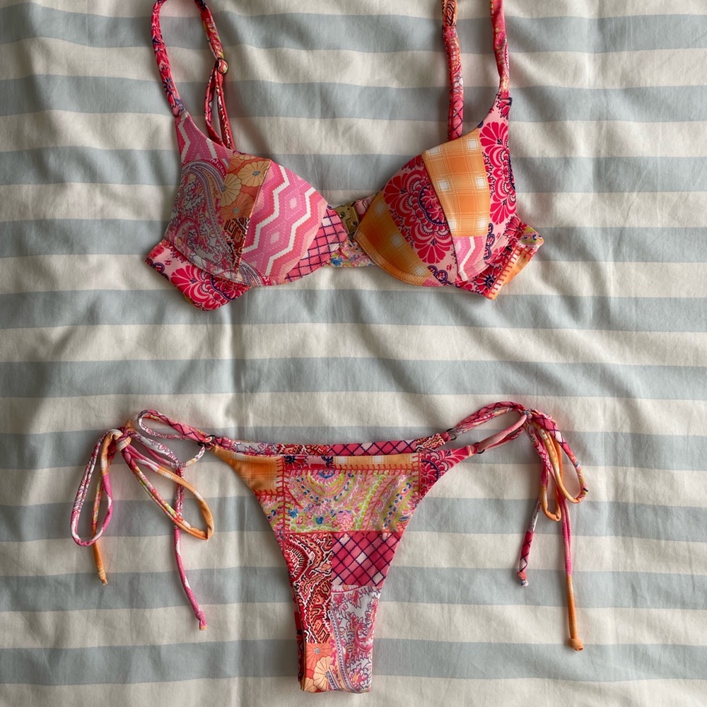 Kulani Kinis Vibrant Patchwork Bikini - image 1